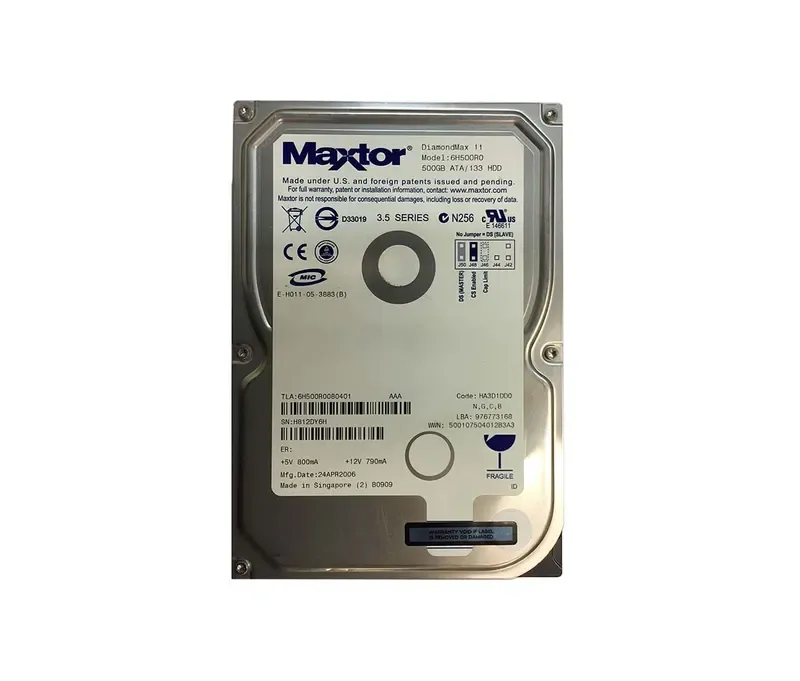 6H500R0080401 - Maxtor DiamondMax 11 500GB 7200RPM ATA-133 16MB Cache 3.5-inch Hard Drive