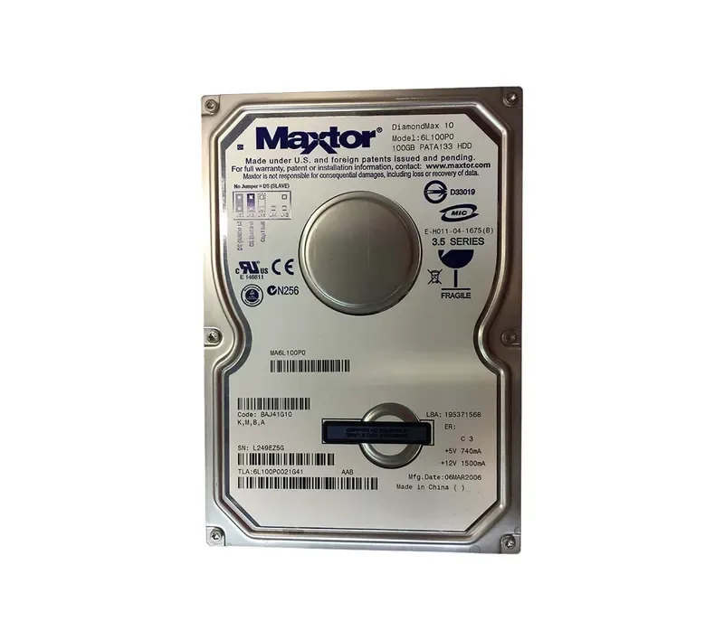 6L100P0021G41 - Maxtor DiamondMax 10 100GB 7200RPM ATA-133 8MB Cache 3.5-inch Hard Drive