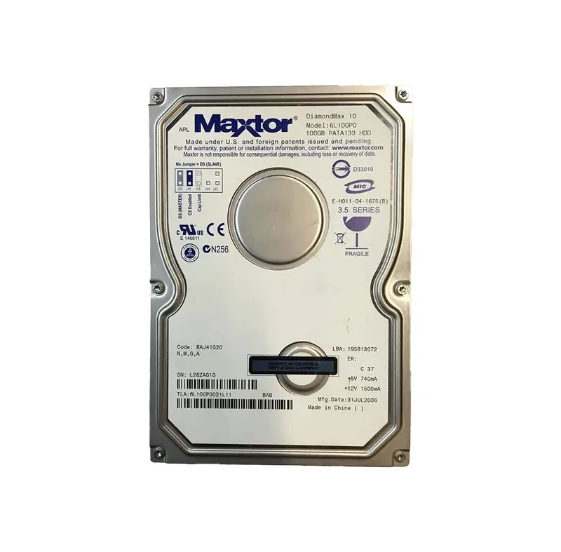 6L100P0021L11 - Maxtor DiamondMax 10 100GB 7200RPM ATA-133 8MB Cache 3.5-inch Hard Drive