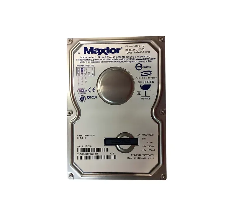 6L100P0023211 - Maxtor DiamondMax 10 100GB 7200RPM ATA-133 8MB Cache 3.5-inch Hard Drive