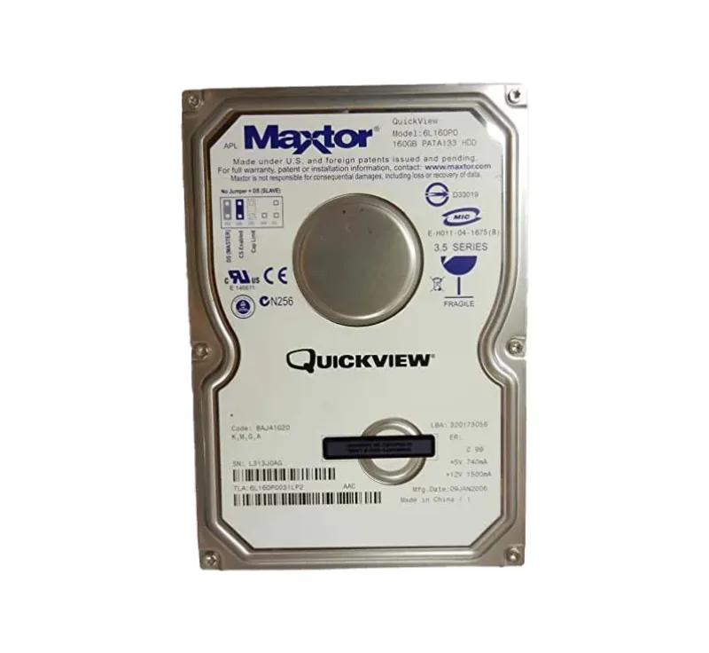 6L160P0-031LP2 - Maxtor DiamondMax 10 160GB 7200RPM ATA-133 8MB Cache 3.5-inch Hard Drive (Clen pulls)