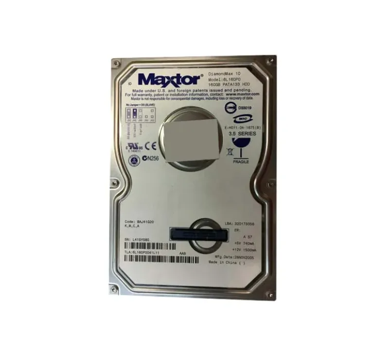 6L160P0041L11 - Maxtor DiamondMax 10 160GB 7200RPM ATA-133 8MB Cache 3.5-inch Hard Drive
