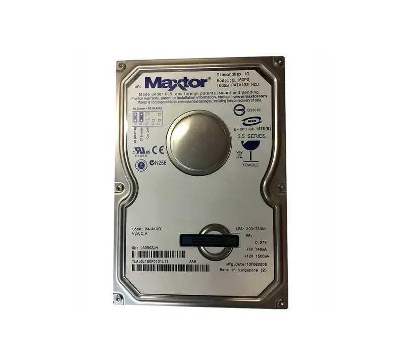 6L160P0131L11 - Maxtor DiamondMax 10 160GB 7200RPM ATA-133 8MB Cache 3.5-inch Hard Drive