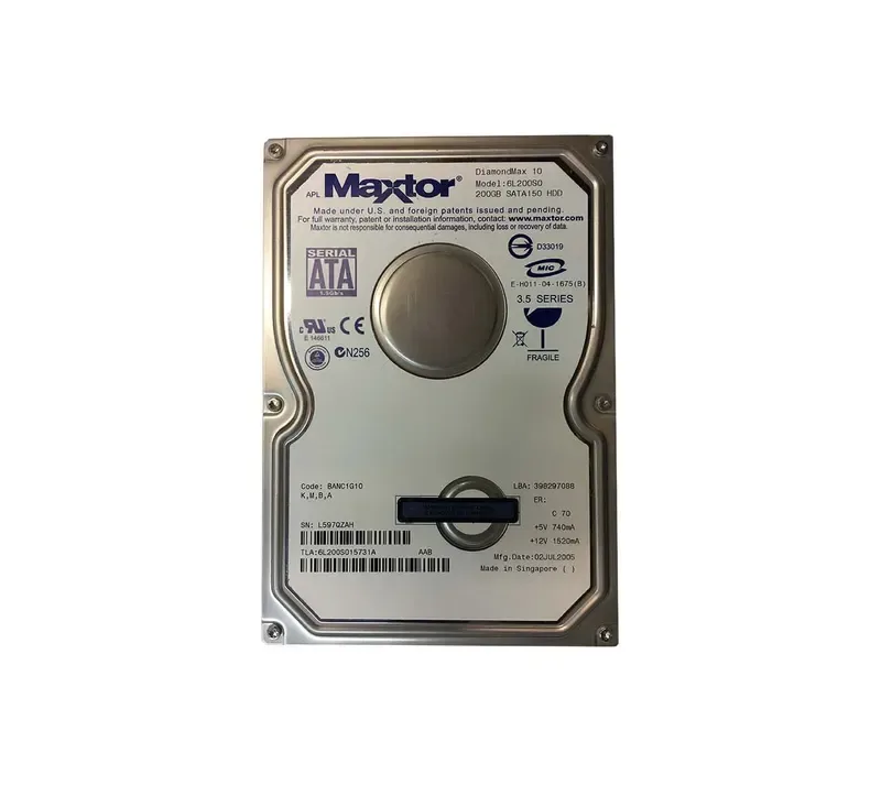 6L200S015731A - Maxtor DiamondMax 10 200GB 7200RPM SATA 1.5Gb/s 16MB Cache 3.5-inch Hard Drive