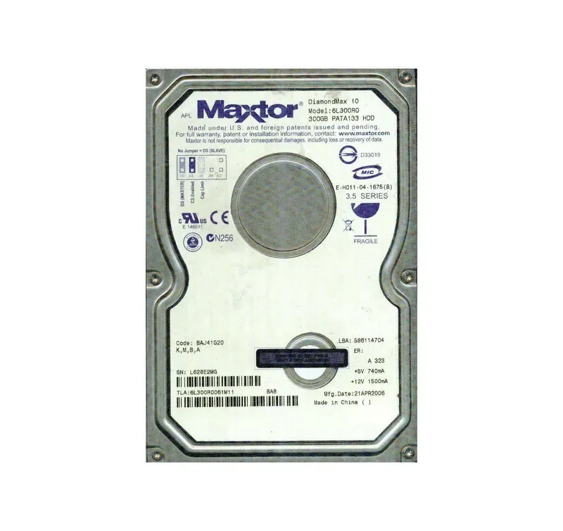 6L300R0061M11 - Maxtor DiamondMax 10 300GB 7200RPM ATA-133 16MB Cache 3.5-inch Hard Drive