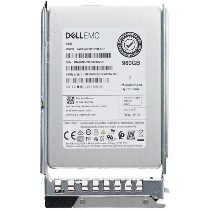 Dell 6NFDV Dell 06NFDV / 6NFDV 960GB Triple-Level Cell SATA 6Gb/s Read Intensive 2.5-Inch Solid State Drive