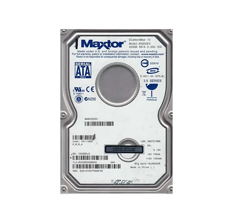 6V200E0 - Maxtor 200GB 7200RPM SATA 3Gb/s 3.5-inch Hard Drive