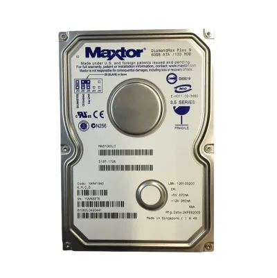 6Y060L0 - Maxtor DiamondMax Plus 9 60GB 7200RPM Ultra ATA-133 2MB Cache 3.5-inch Hard Drive