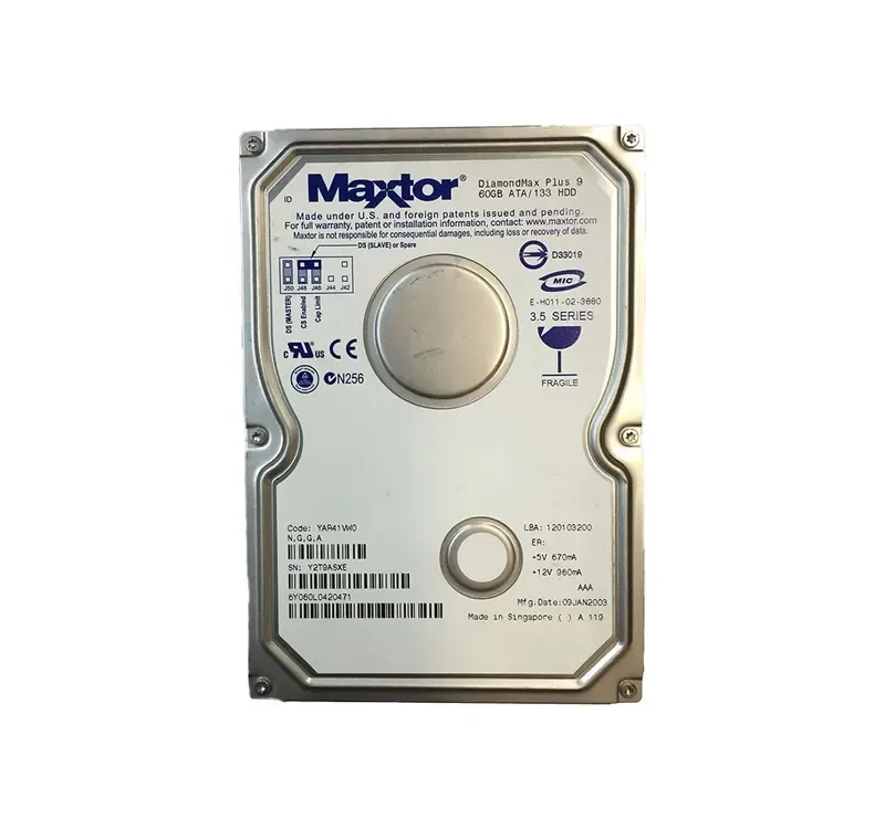 6Y060L0420471 - Maxtor DiamondMax Plus 9 60GB 7200RPM ATA-133 2MB Cache 3.5-inch Hard Drive