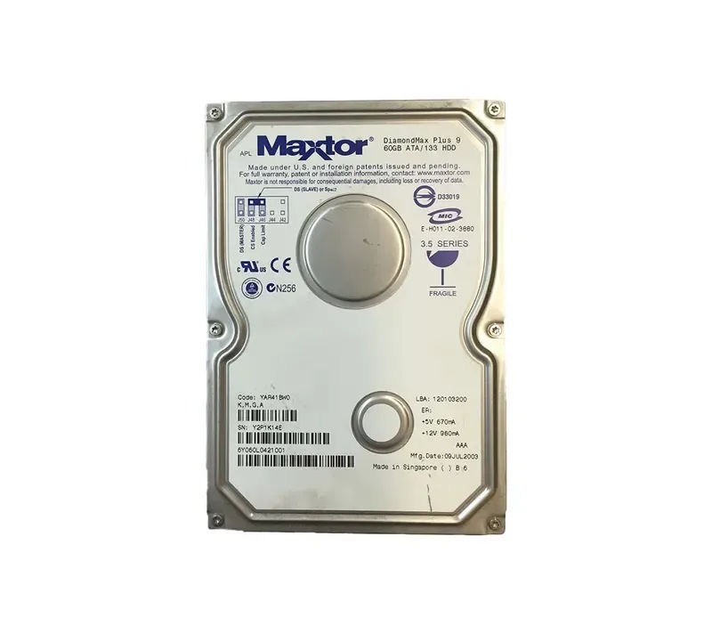 6Y060L0421001 - Maxtor DiamondMax Plus 9 60GB 7200RPM ATA-133 2MB Cache 3.5-inch Hard Drive