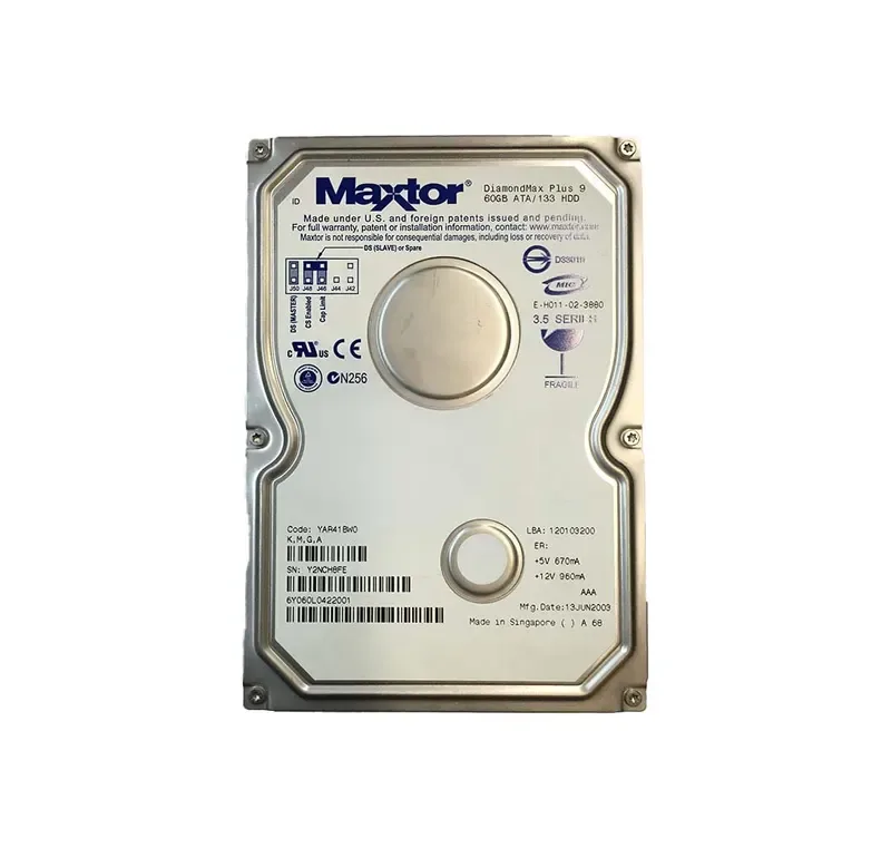 6Y060L0422001 - Maxtor DiamondMax Plus 9 60GB 7200RPM ATA-133 2MB Cache 3.5-inch Hard Drive