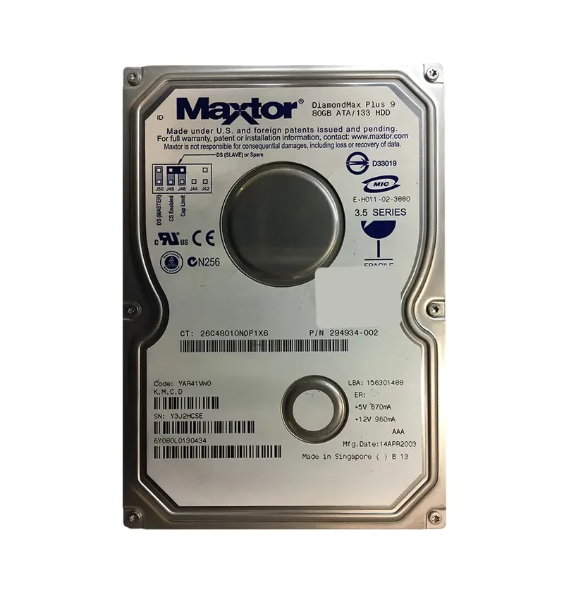6Y080L0130434 - Maxtor 60GB 7200RPM IDE 3.5-inch Hard Drive