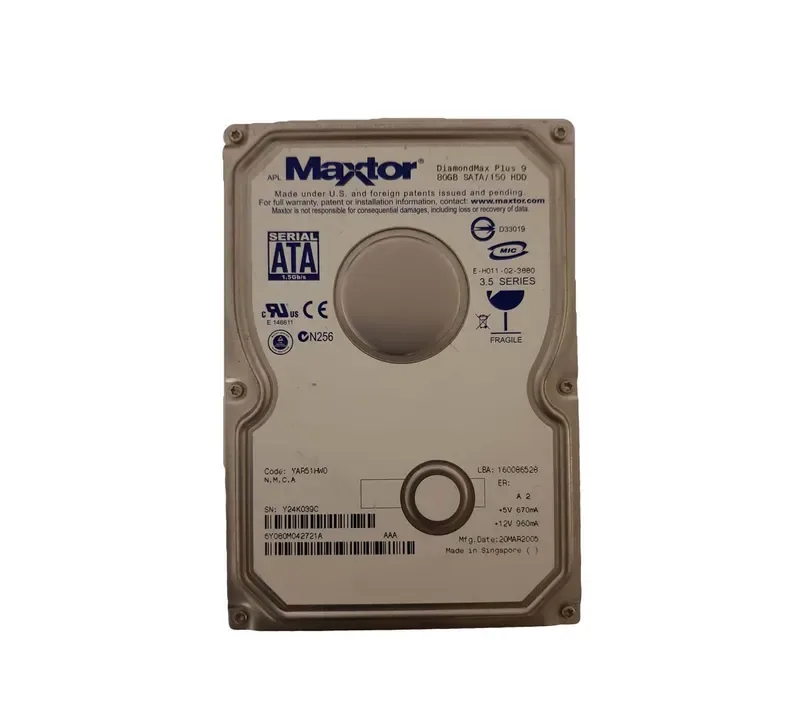 6Y080M0-42721A - Maxtor 80GB 7200RPM SATA 1.5Gb/s 3.5-inch Hard Drive