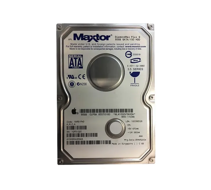 6Y080M04256AB - Maxtor 80GB 7200RPM SATA 3.5-inch Hard Drive