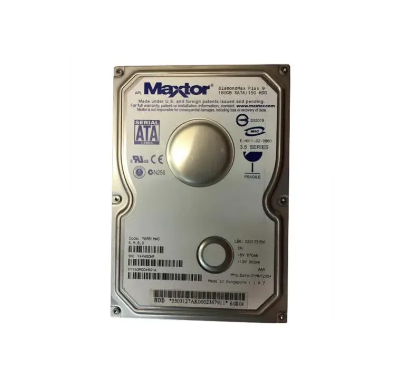 6Y160M004601A - Maxtor DiamondMax Plus 9 160GB 7200RPM SATA 1.5Gb/s 8MB Cache 3.5-inch Hard Drive