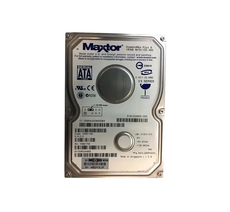 6Y160M004683E - Maxtor 160GB 7200RPM SATA 3.5-inch Hard Drive
