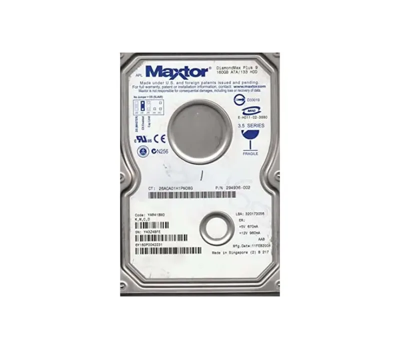6Y160P0042231 - Maxtor DiamondMax Plus 9 160GB 7200RPM ATA-133 8MB Cache 3.5-inch Hard Drive
