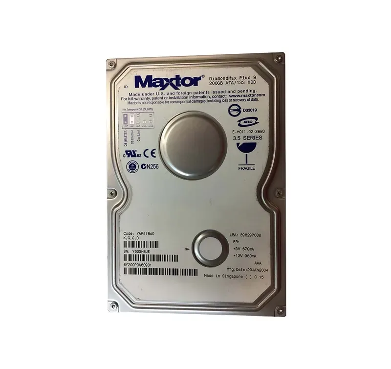 6Y200P0A60901 - Maxtor DiamondMax Plus 9 200GB 7200RPM ATA-133 8MB Cache 3.5-inch Hard Drive