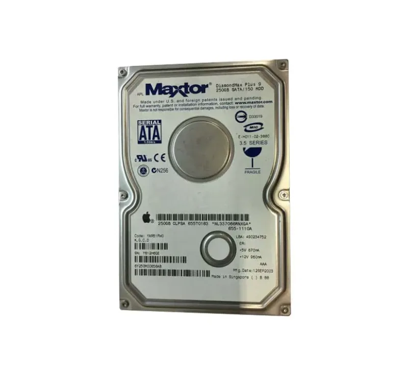 6Y250M00656AB - Maxtor DiamondMax Plus 9 250GB 7200RPM SATA 1.5Gb/s 8MB Cache 3.5-inch Hard Drive