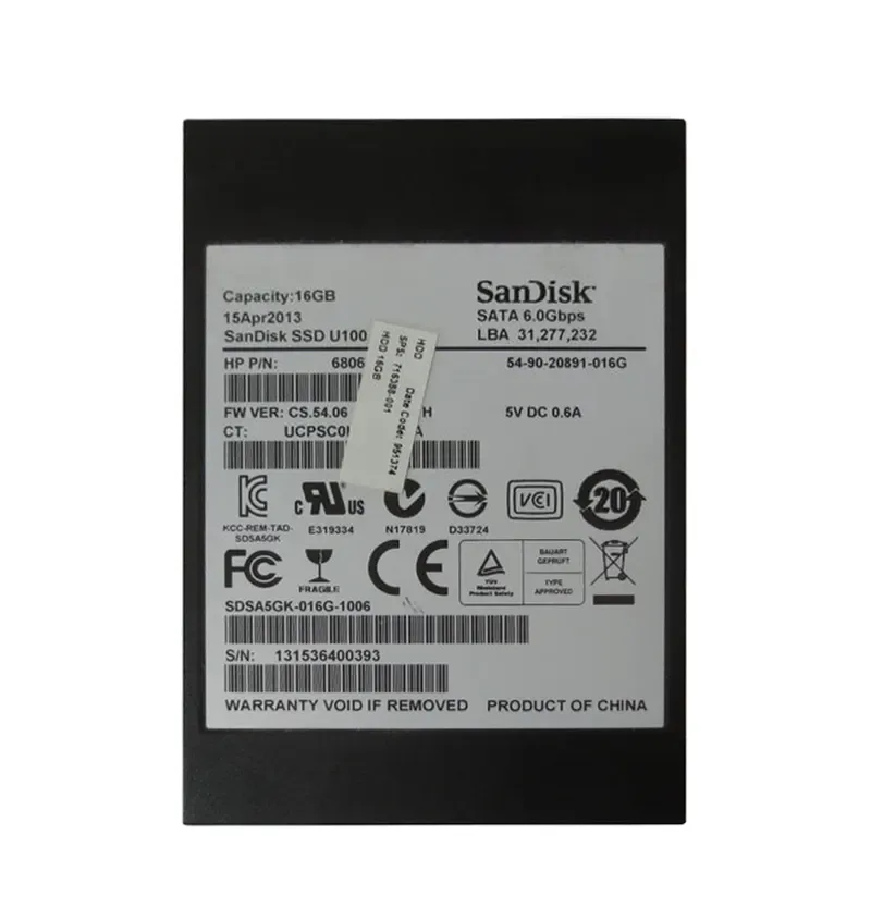 716388-001 - HP 16GB SATA 6Gb/s Solid State Drive