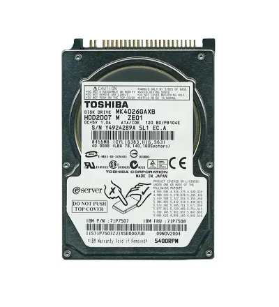 71P7508 - IBM 40GB 5400RPM IDE/ATA-100 Hard Drive