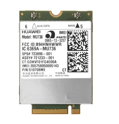 723896-001 - HP Mini PCI MU736 HS3114 HSPA+ GPS Wireless Mobile Broadband Module with 2 WWAN