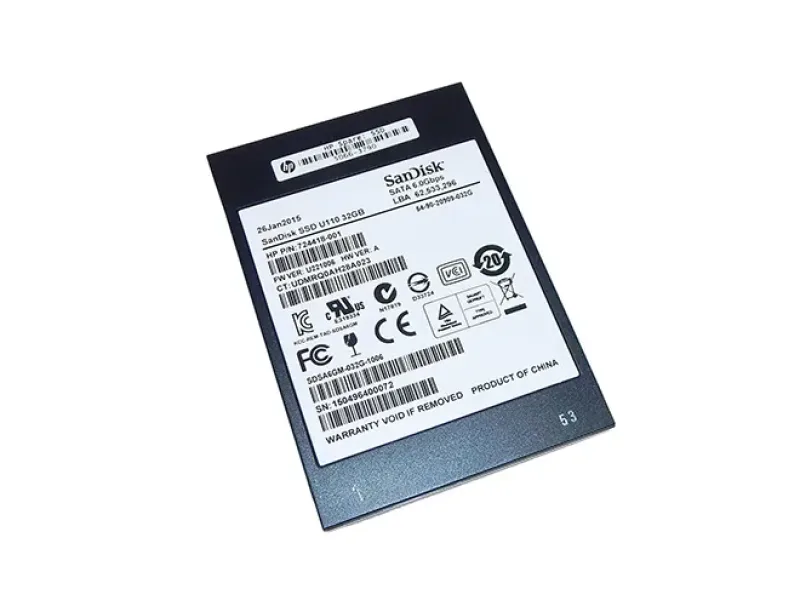 724418-001 - HP / Sandisk U110 32GB Multi-Level Cell SATA 6Gb/s 2.5-inch Solid State Drive
