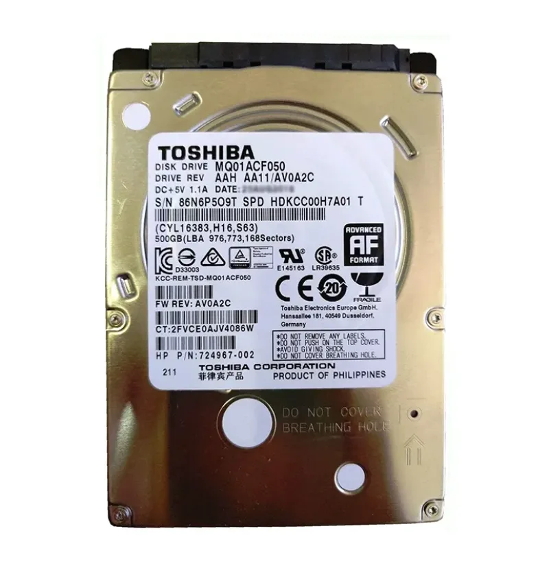 724967-002 - HP 500GB 7200RPM SATA 2.5-inch Hard Drive