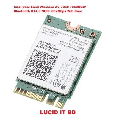 7260NGW - Intel Dual Band 2x2 Wi-Fi BT 4.0 Wireless Card