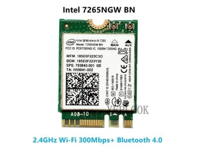 7265NGW - Intel Wireless-N 7265 AN NGFF 300M Wi-Fi+ Bluetooth 4.0 Dual Band Card
