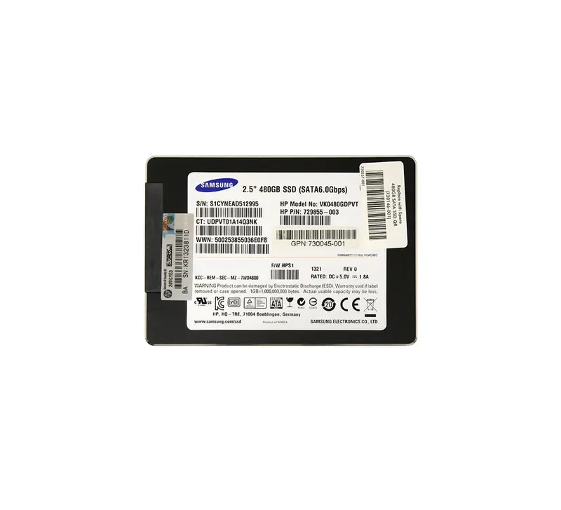 729855-003 - HP 480GB SATA 6Gb/s 2.5-inch SFF Solid State Drive