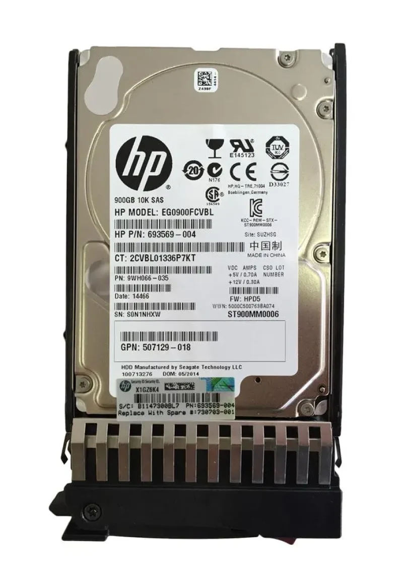 730703-001 - HP 900GB 10000RPM SAS 6GB/s Hot-Pluggable Dual Port 2.5-inch Hard Drive