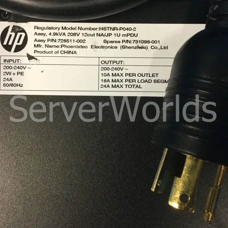 731096-001 - HP 1-Phase 4.9kVA 200/240V 24A Power Distribution Unit