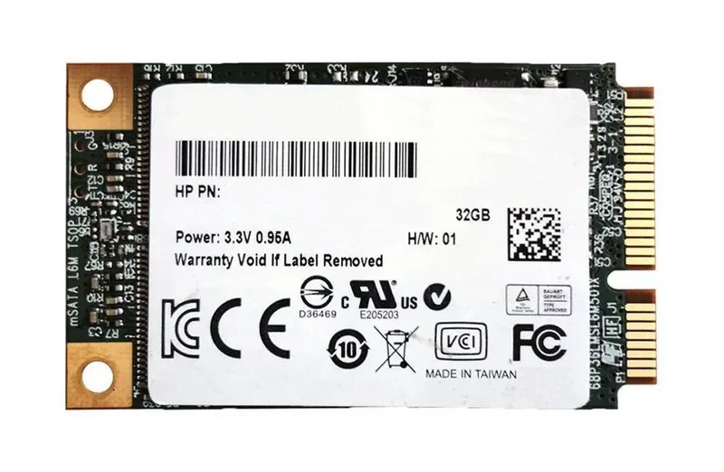 732051-001 - HP 32GB Multi-Level Cell (MLC) SATA 3Gb/s mSATA Solid State Drive