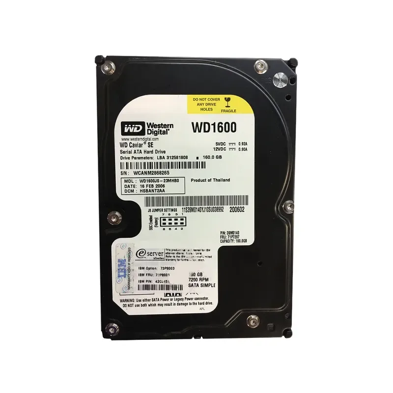 73P8003 - IBM 160GB 7200RPM SATA Simple-swap 3.5-inch Hard Disk Drive