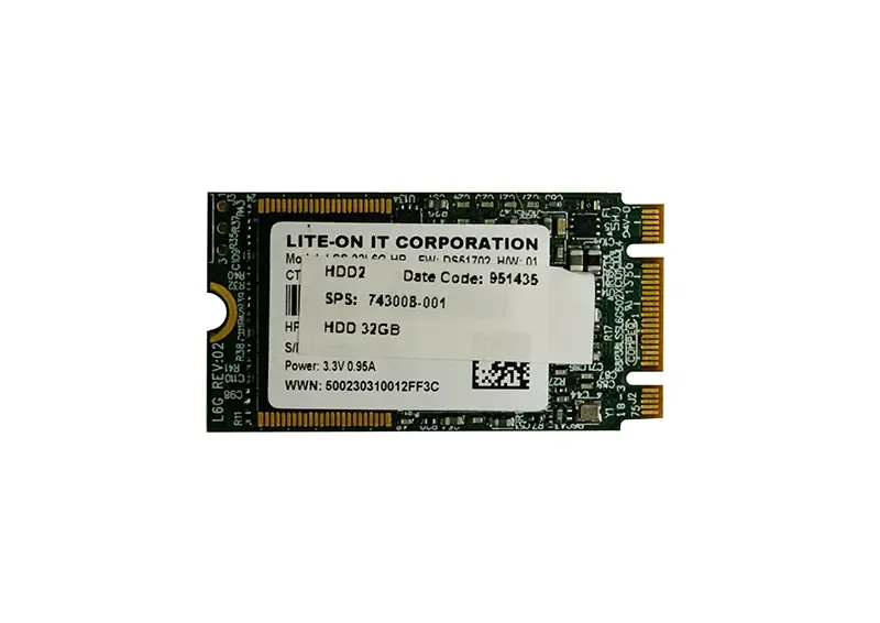 743008-001 - HP 32GB Multi-Level Cell (MLC) SATA 6Gb/s M.2 2242 Solid State Drive
