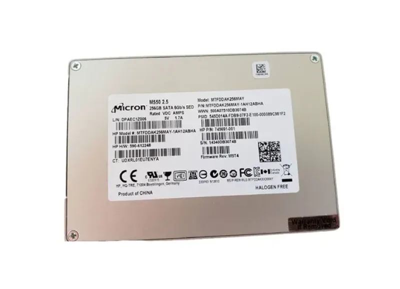745691-001 - HP 256GB Multi-Level Cell SATA 6Gb/s Self-Encrypting 2.5-inch Solid State Drive