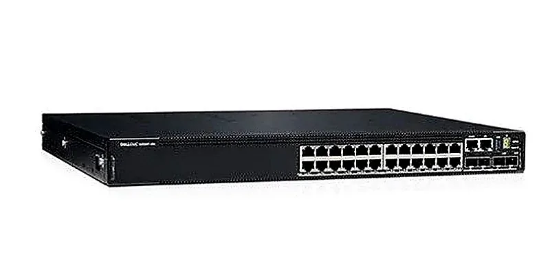 Dell 74C4V PowerSwitch N3224T-ON 24-Ports 10/100/1000Base-T RJ-45 4-Ports 10GBase-X SFP+ 2-Ports 100GBase-X QSFP28 Layer 3 Managed 1U Rack-mountable Network Switch