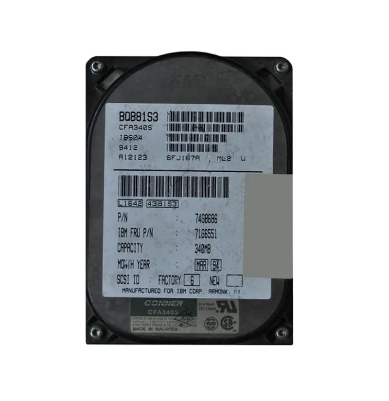 74G8686 - IBM 340MB SCSI 50-Pin 3.5-inch Hard Drive