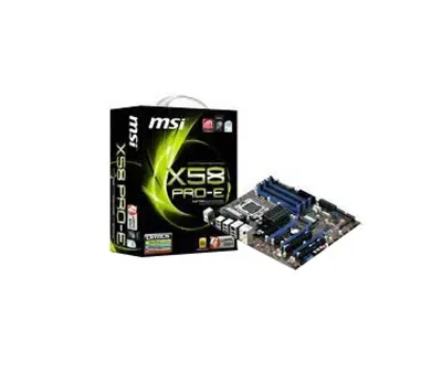 7522-019 - MSI X58 Pro-E Desktop Board X58 Express, Intel Enhanced SpeedStep Technology Socket B 6.4GT/s 24GB DDR3 SDRAM DDR3-1333/PC3-10600, DDR3-1066/PC3-8500, DDR3-800/PC3-6400 CrossFire ATX