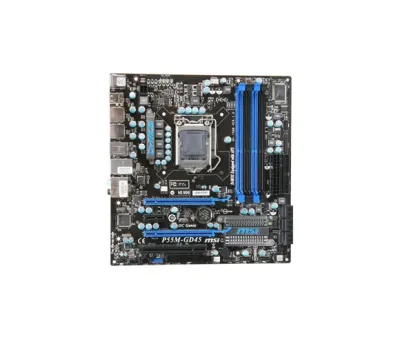 7588-XXX - MSI P55M-GD45 Desktop Board Intel P55 Express Enhanced SpeedStep Technology Socket 1156 6.4GT/s 16GB DDR3 SDRAM DDR3-1333/PC3-10600, DDR3-1066/PC3-8500 CrossFire Micro ATX