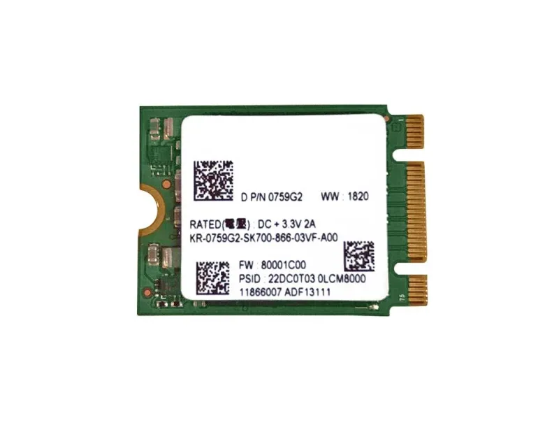 Dell 759G2 Dell 0759G2 / 759G2 256GB PCI Express NVMe M.2 2230 Solid State Drive. In Stock