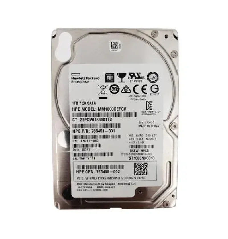 765451-001 - HP 1TB 7200RPM SATA 6Gb/s 512e Hot-Pluggable 2.5-inch Hard Drive