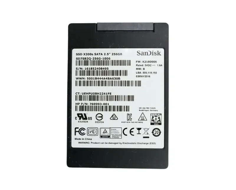 769993-001 - HP 256GB Multi-Level Cell SATA 6Gb/s 2.5-inch Solid State Drive