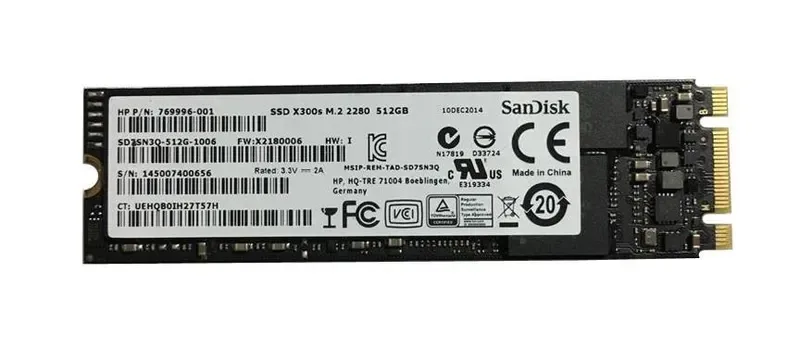 769996-001 - HP 512GB Multi-Level Cell SATA 6Gb/s M.2 2280 Solid State Drive