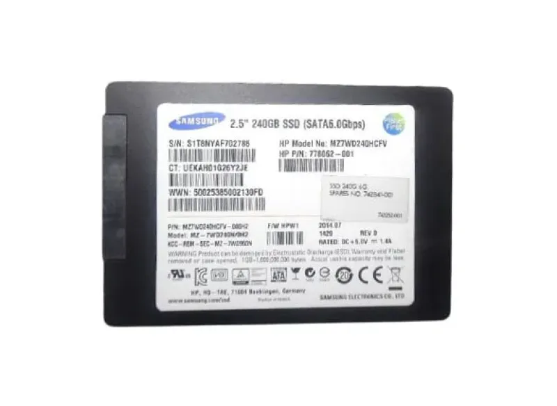778062-001 - HP 240GB Multi-Level Cell SATA 6Gb/s 2.5-inch Solid State Drive