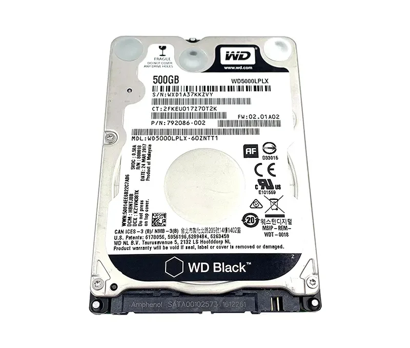 792086-002 - HP 500GB 7200RPM SATA 6Gb/s 2.5-Inch Hard Drive