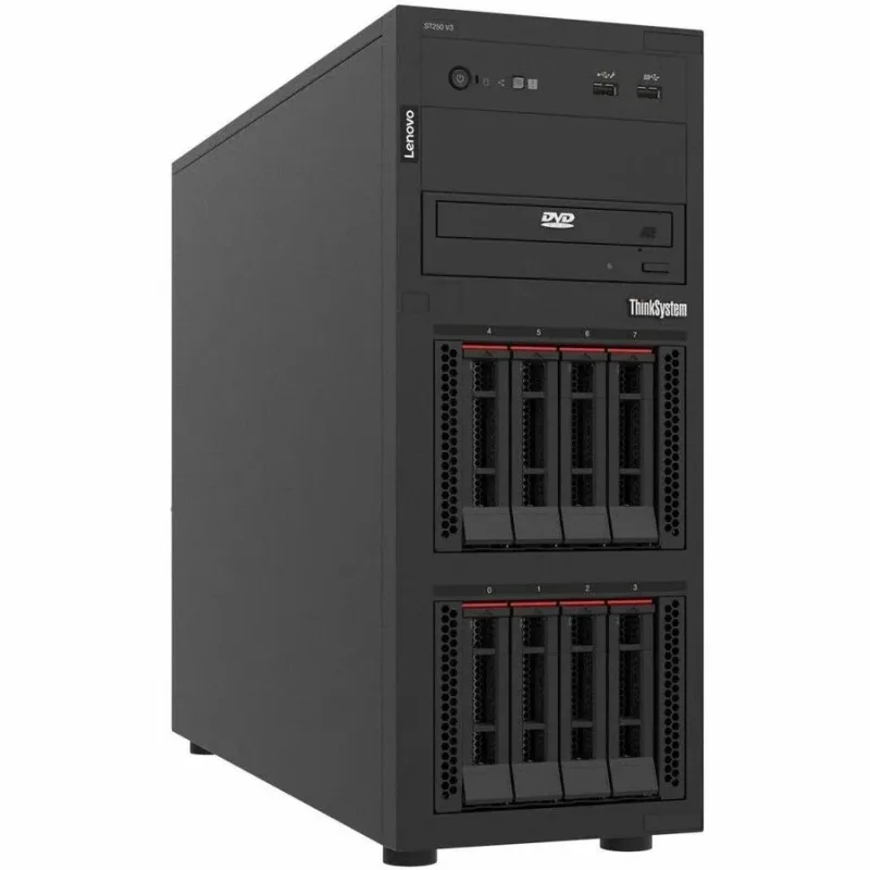 Lenovo 7DCEA01TNA ThinkSystem ST250 V3 1x Xeon E-2434 Quad-Core 3.40GHz 1x 16GB TruDDR5 8-Bays SFF 5350-8i Controller 1x 300W PSU Tower Server. In Stock