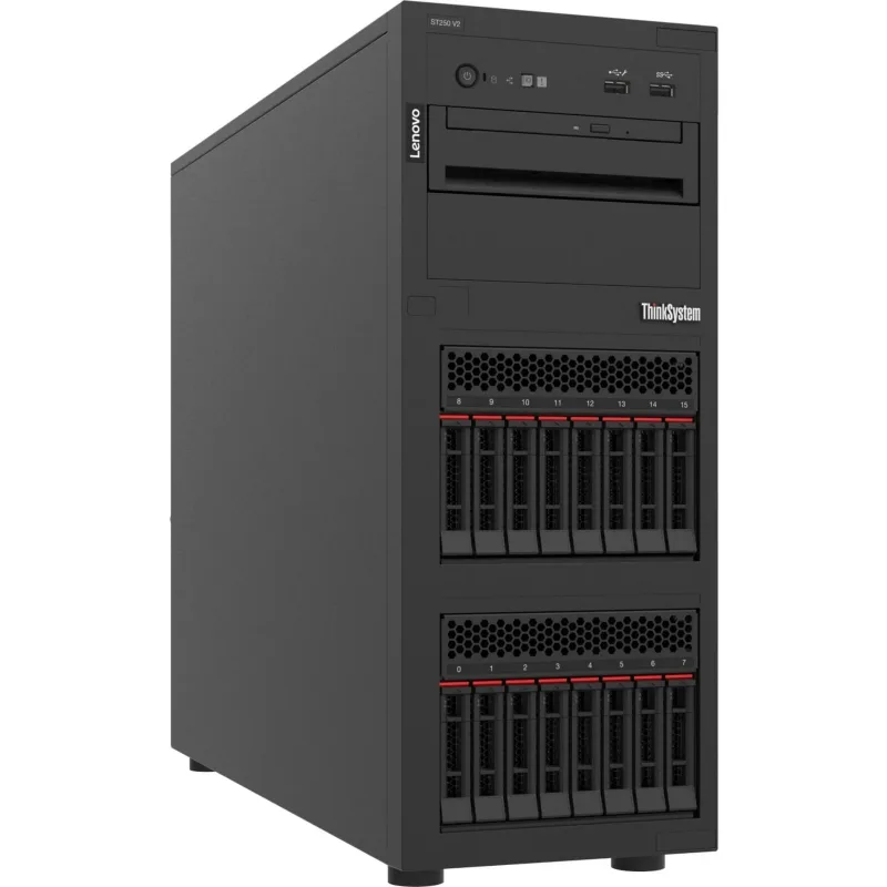 Lenovo 7DCEA01WNA ThinkSystem ST250 V3 1x Xeon E-2488 8-Core 3.20GHz 1x 16GB TruDDR5 8-Bays SFF 5350-8i Controller 1x 800W PSU Tower Server. In Stock