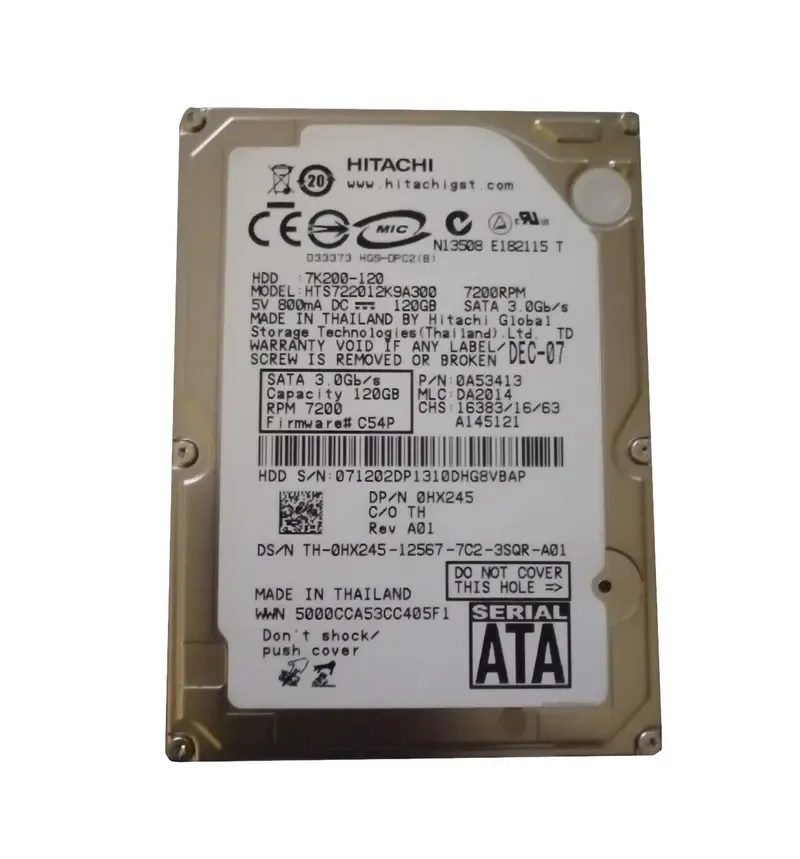 7K200-120 - Hitachi 120GB 7200RPM SATA 1.5Gb/s 2.5-inch Hard Drive